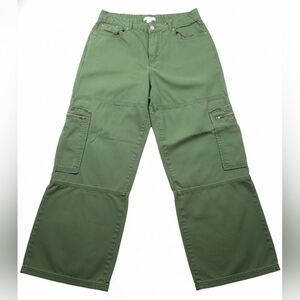 Forever 21 Premium Olive Green Elastic Waist Utility Pants Size Large